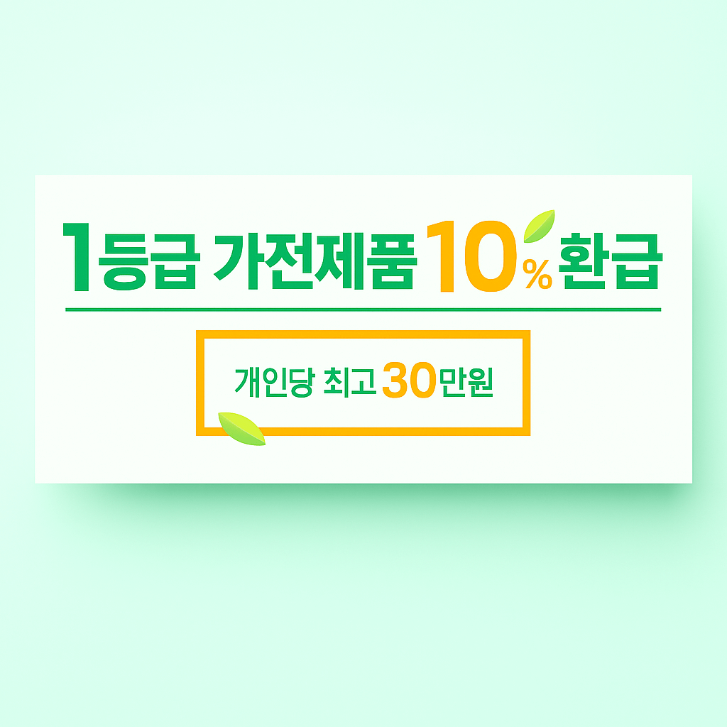 2025년 1등급 가전 환급제도, 최대 30만 원 돌려받는 법 총정리