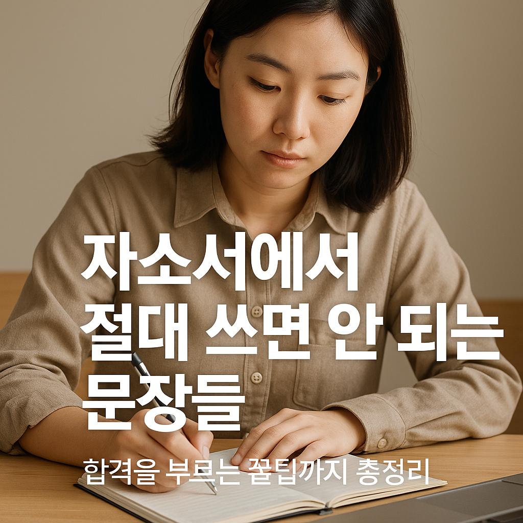 자소서 절대 쓰면 안되는 문장들