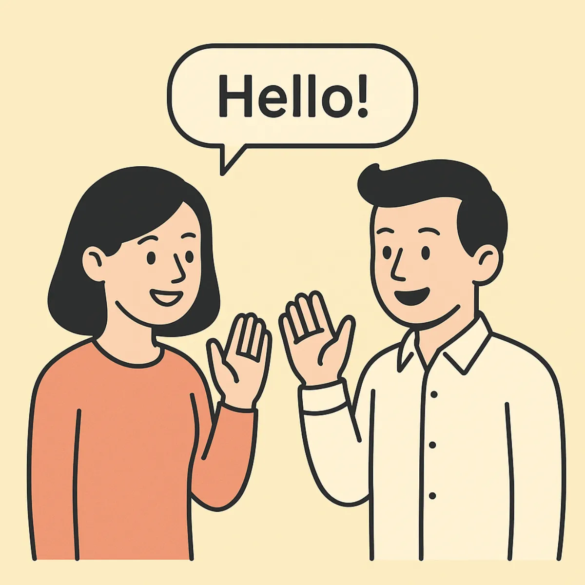 인사하기 (Greetings) 일러스트 이미지