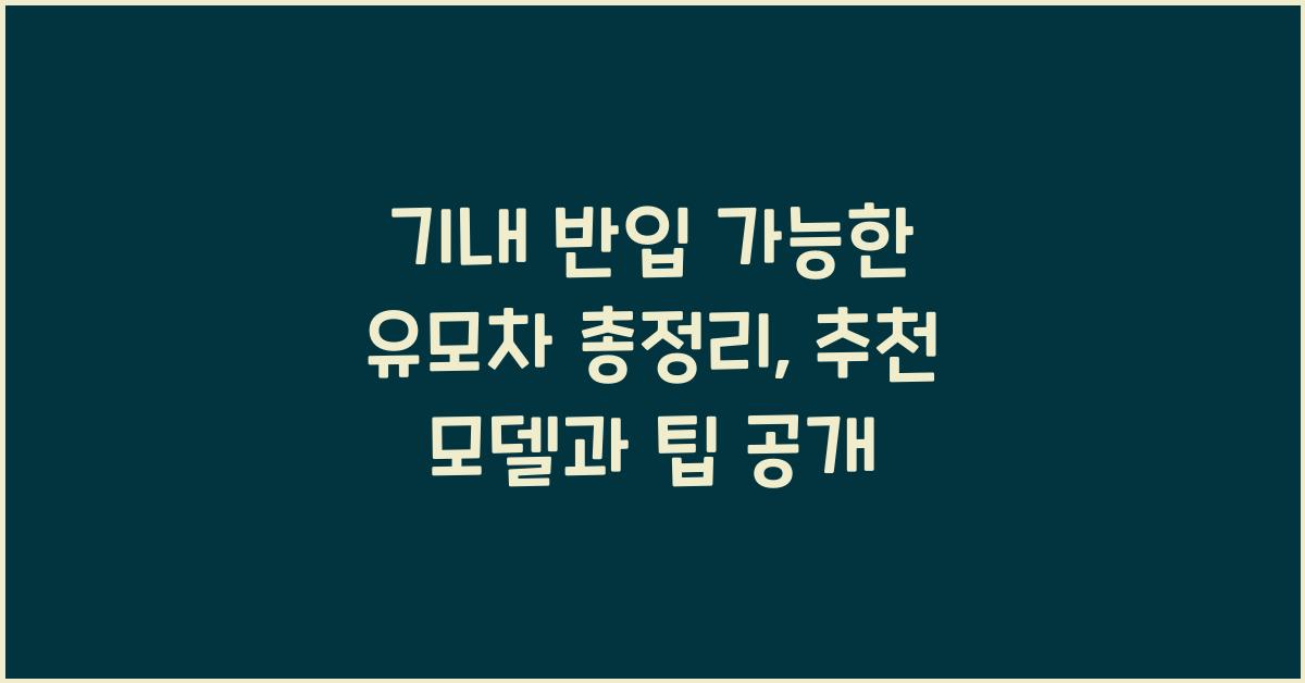 기내 반입 가능한 유모차 총정리