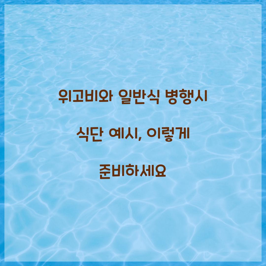 위고비와 일반식 병행시 식단 예시