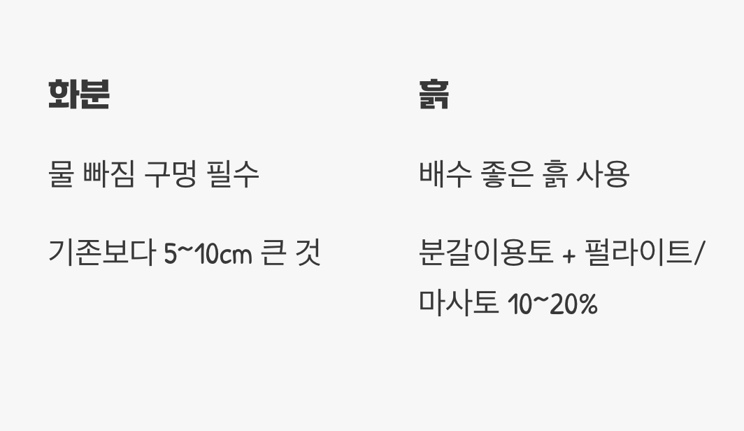유자나무의 새 집, 흙과 화분