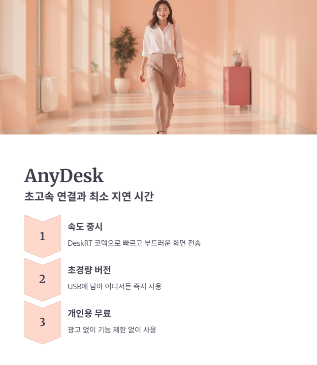 3위 AnyDesk: 초고속 연결과 최소 지연 시간