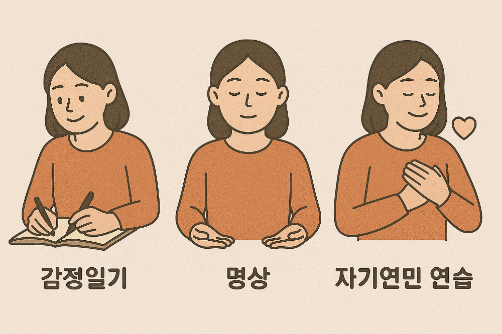 감정일기, 명상, 자기연민연습