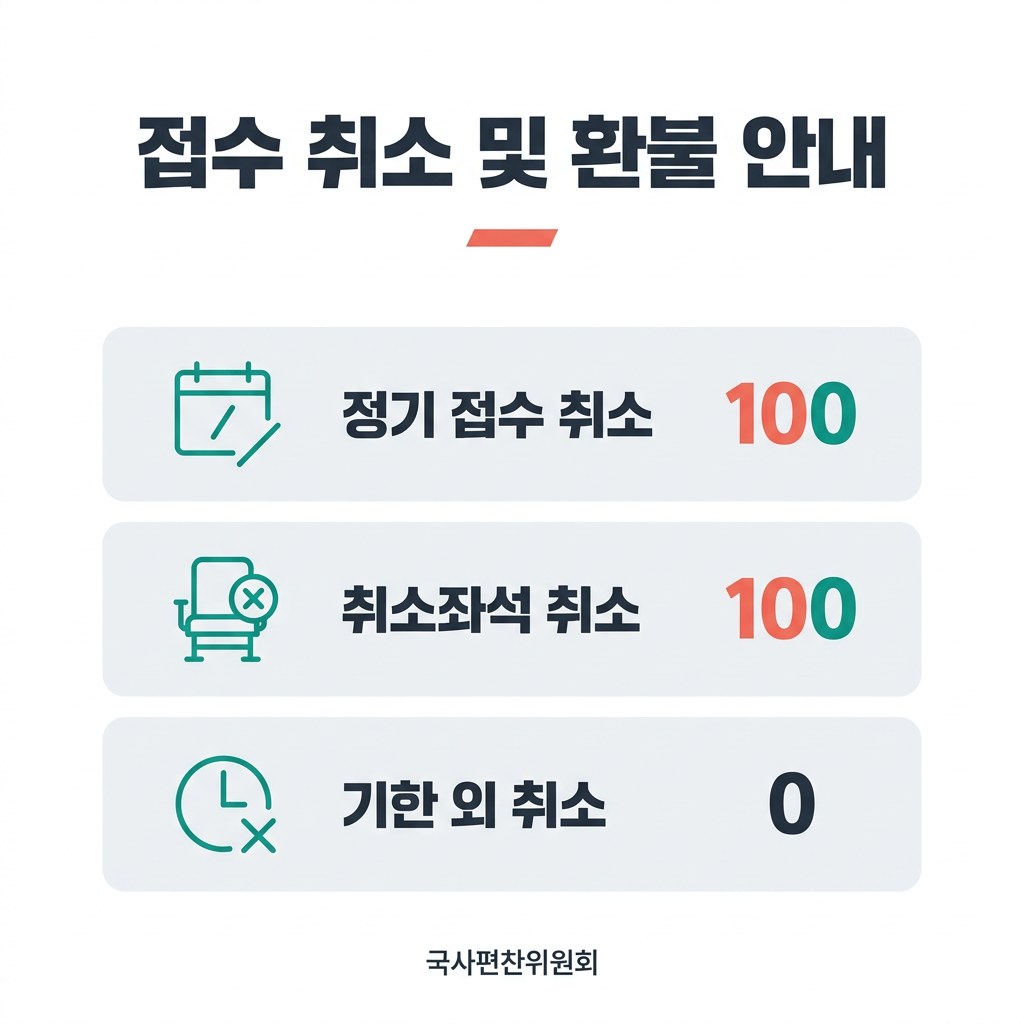 한국사능력검정시험 접수 취소 및 환불 안내