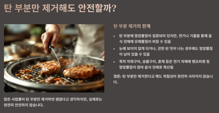 탄음식 섭취와 암 발병, 안전하게 먹는 방법