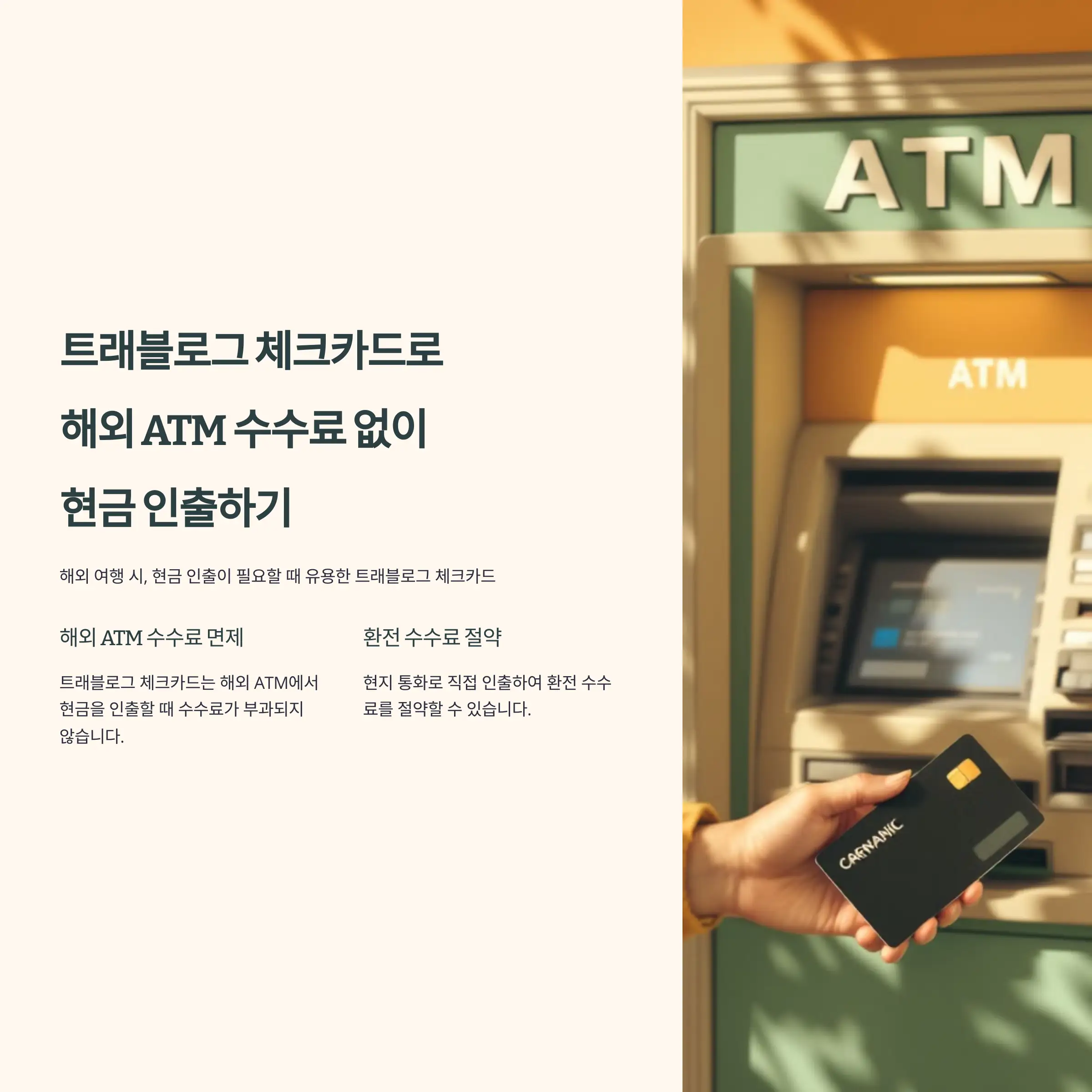 트래블로그 체크카드로 해외 ATM 수수료 없이 현금 인출하기