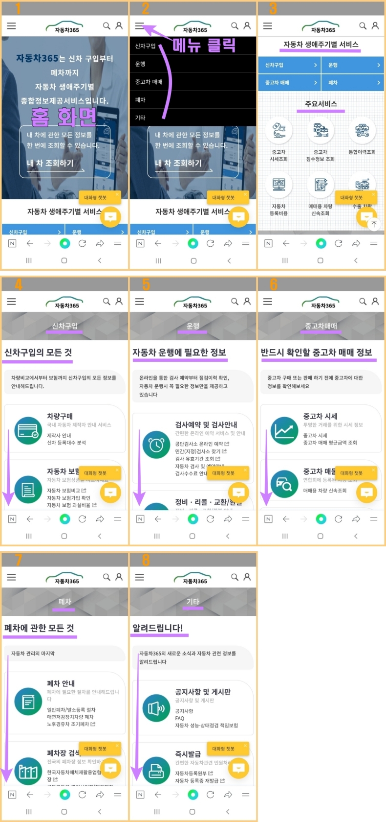 자동차365 메뉴-카테고리