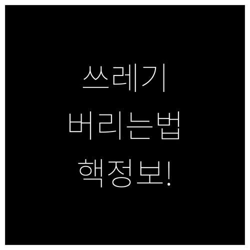 대전 대덕구 생활 쓰레기 올바른 버리..