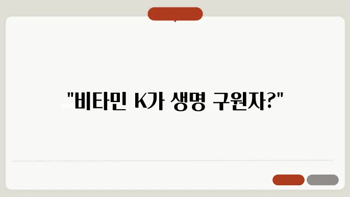비타민 K와 혈액 응고 알아보기