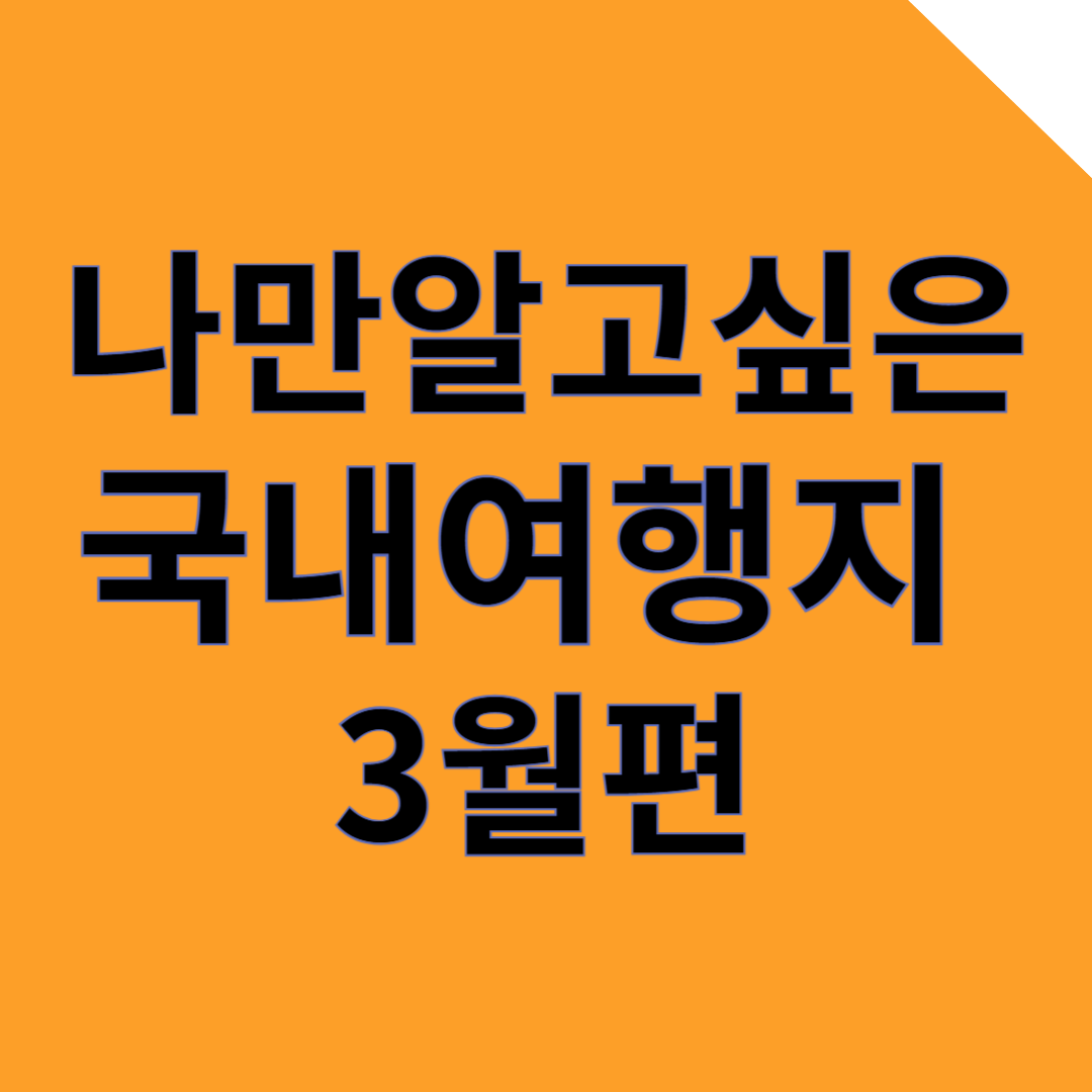 나만 알고싶은 3월 국내 여행지 추천