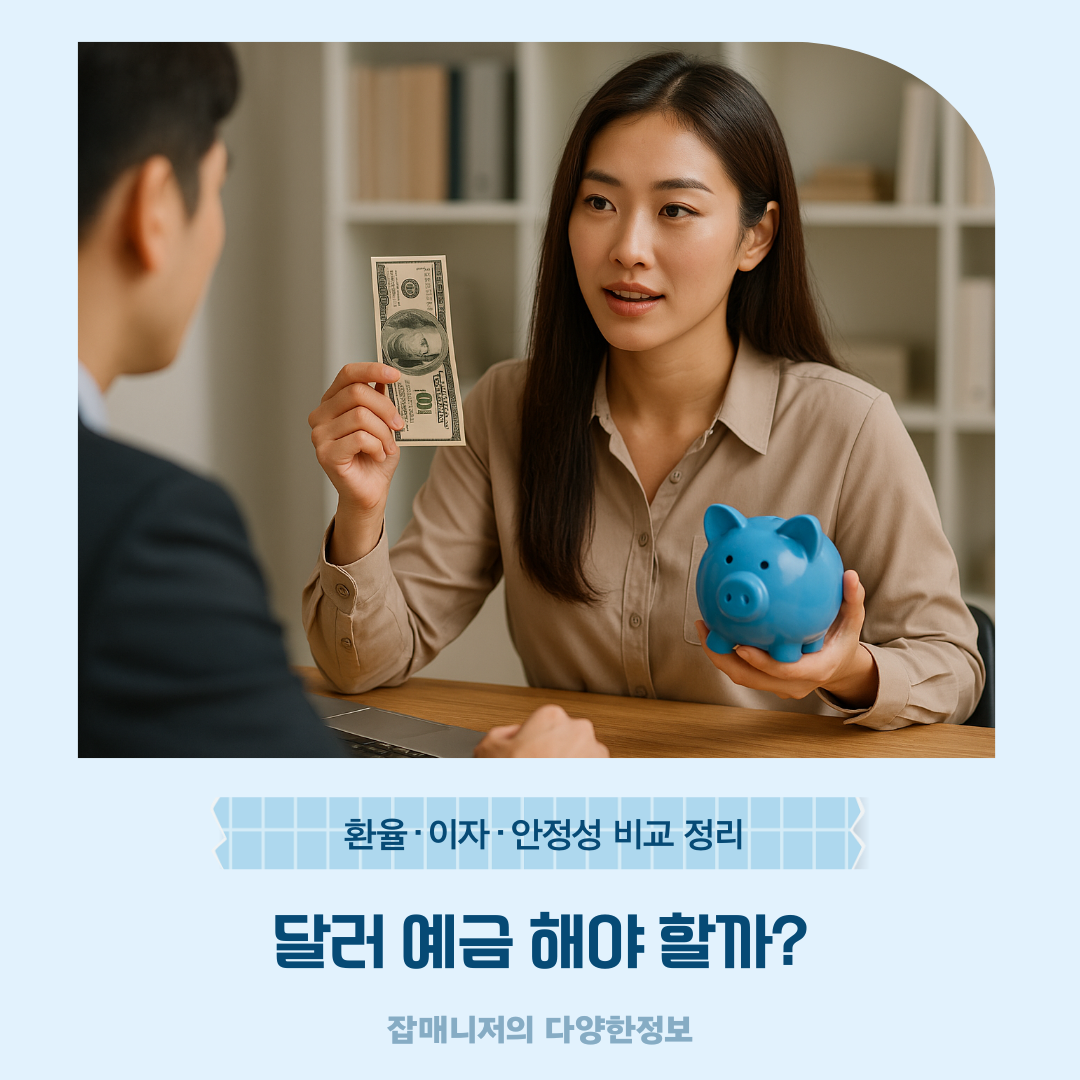 달러 예금 해야 할까? 환율·이자·안정성 비교 정리