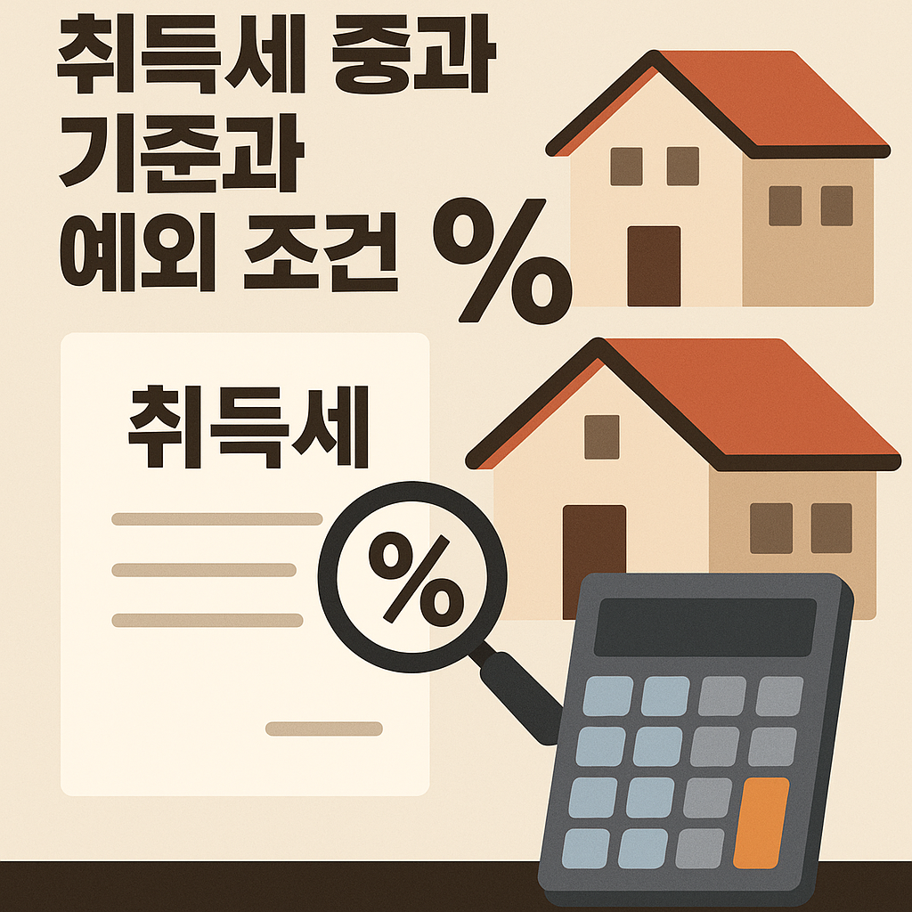 1가구 2주택 취득세 중과 기준과 예외 조건, 취득세 계산기