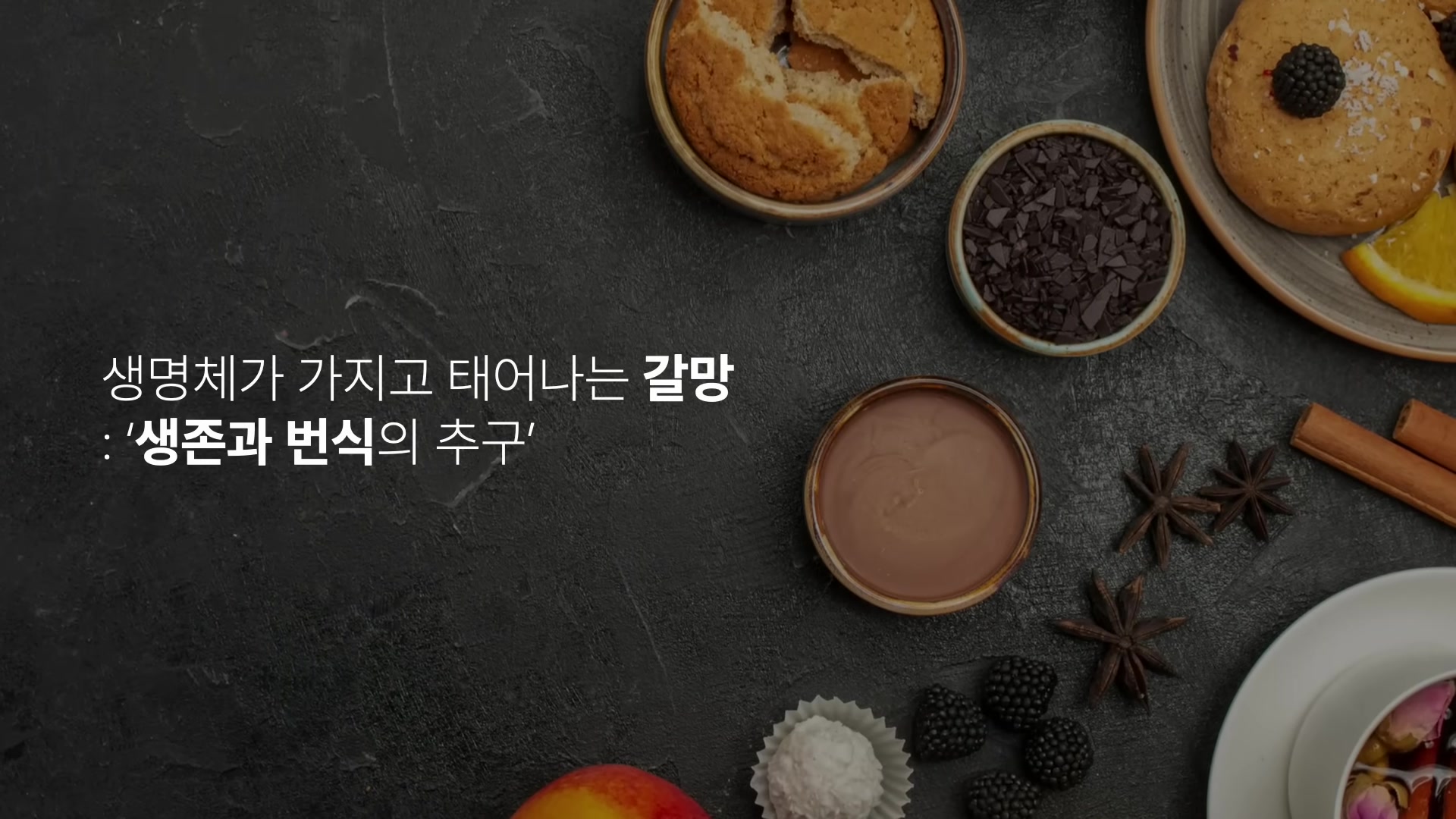 생명체가 가지고 태어나는 갈망 : '생존과 번식의 추구'