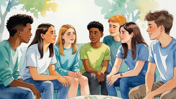 “힘들지?”보다 “요즘 마음이 가라앉은 느낌이야” 같은 말은 그들에게 **안전한 감정의 통로**가 됩니다에 관한 그림