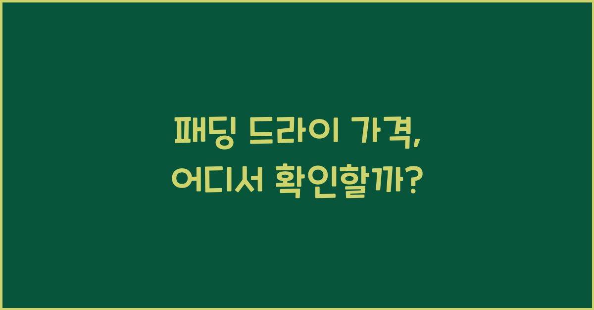 패딩 드라이 가격