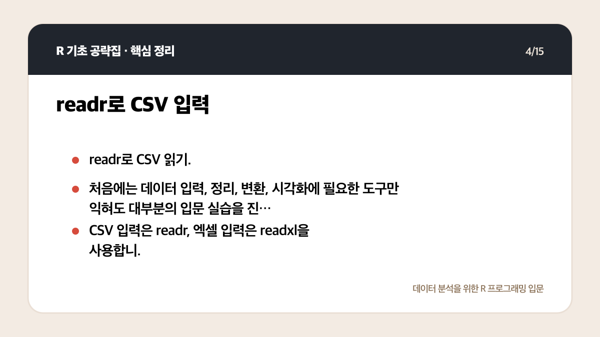 R 데이터 분석 패키지 입문: tidyverse부터 무엇을 설치할까 핵심 정리 4