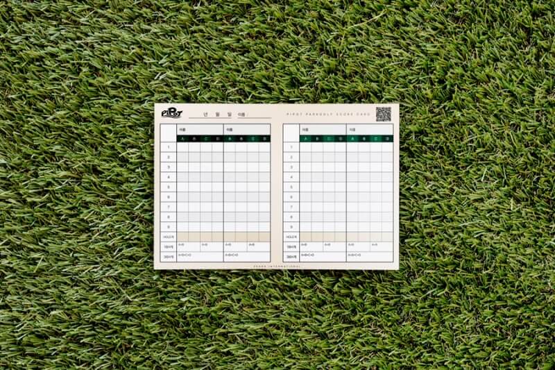 파크골프 스코어 카드 예시 이미지