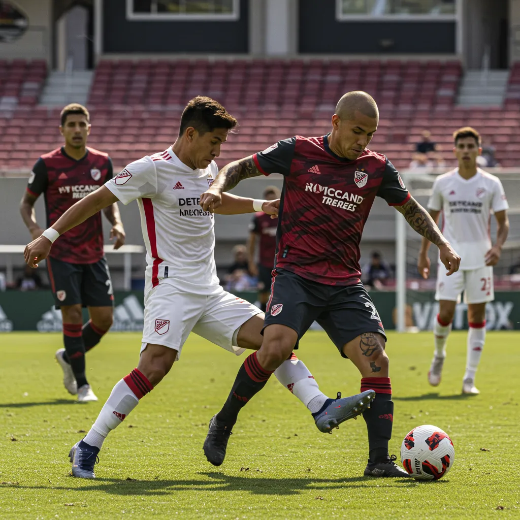남자 축구선수 2명 공방전