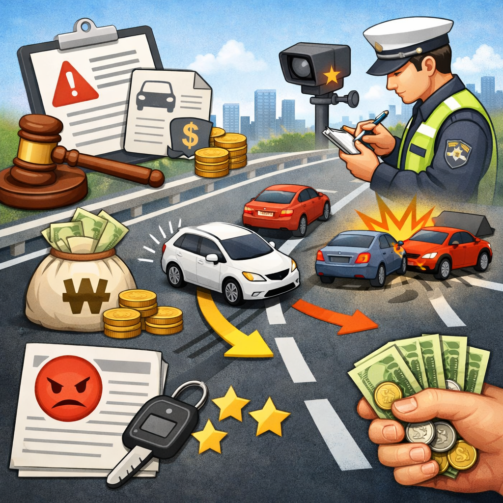 진로변경 신고방법 총정리|위반 과태료·벌점·포상금 기준까지 한눈에 관련 사진