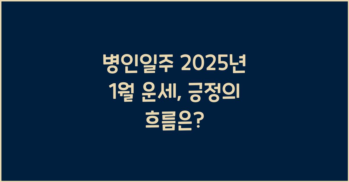 병인일주 2025년 1월 운세