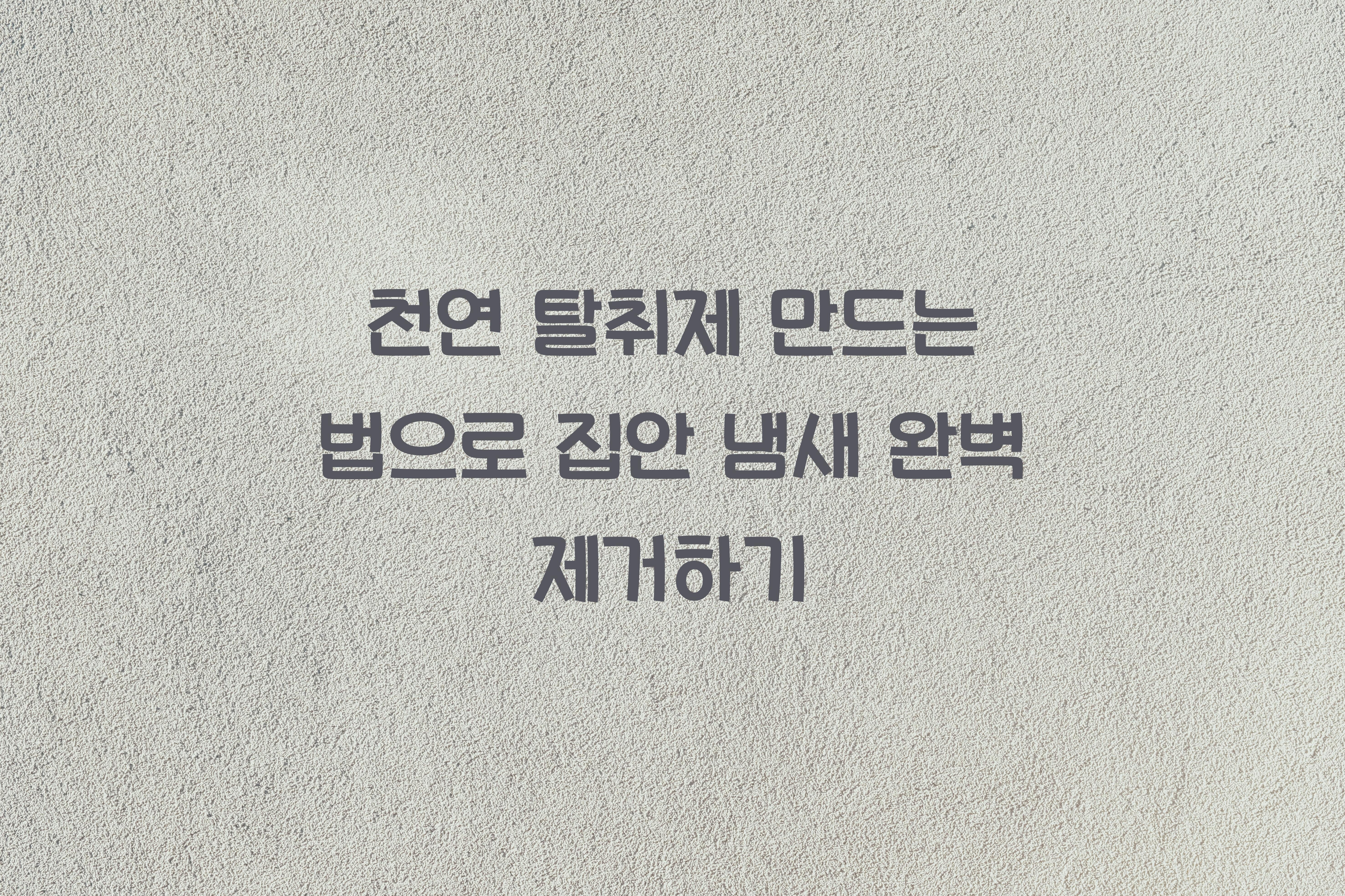 천연 탈취제 만드는 법