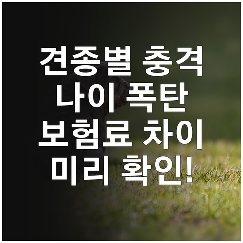 강아지 보험, 나이와 견종에 따른 보..