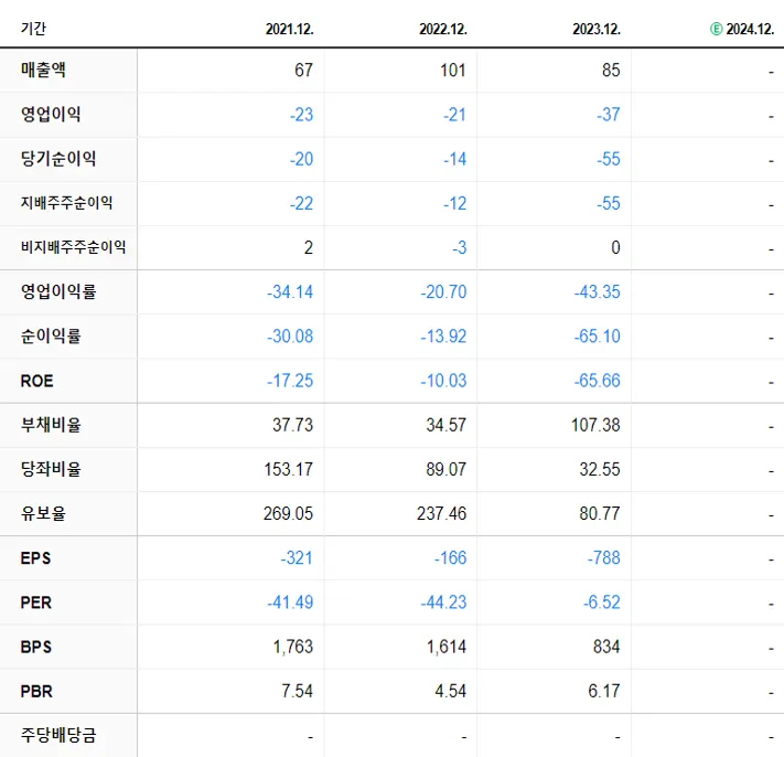 캐리소프트 재무제표