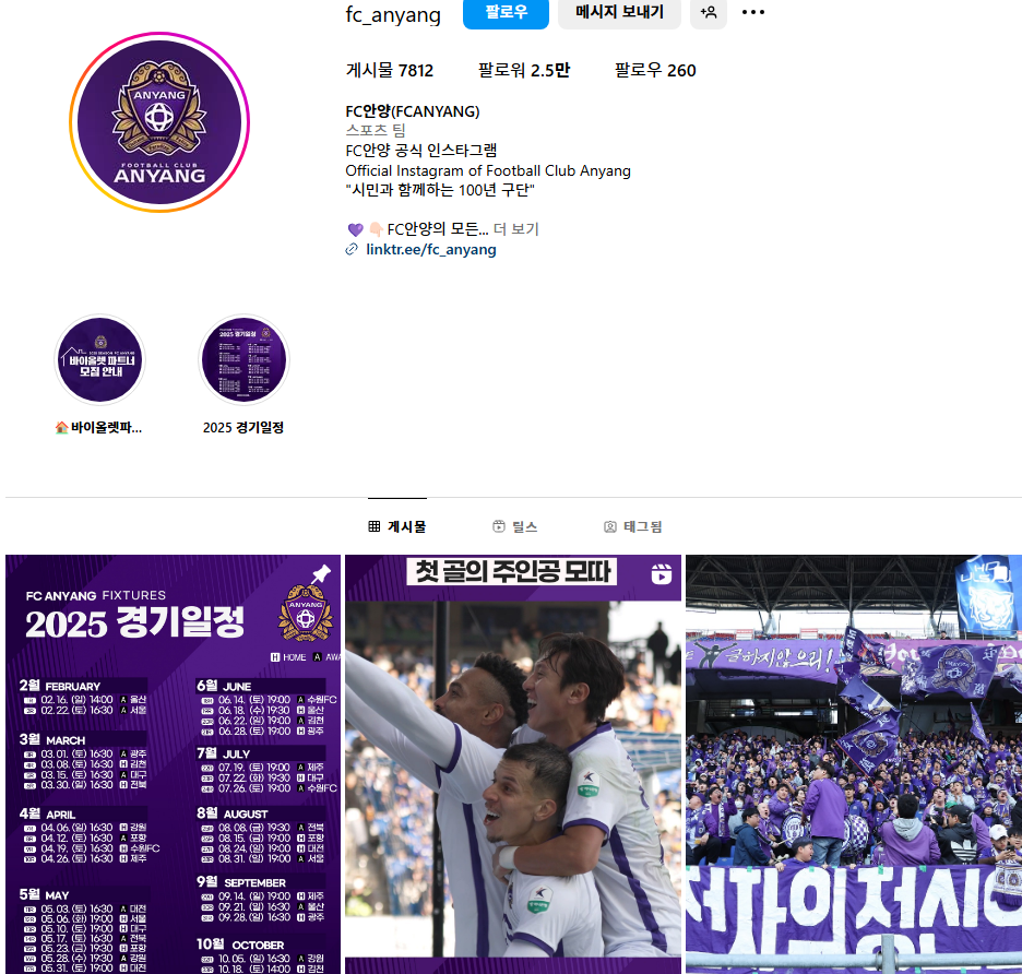 K리그 FC안양 라인업