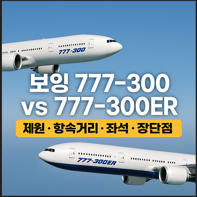 B777-300 VS B777-300ER 비교 정리