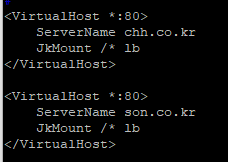 apache vhosts 목록
