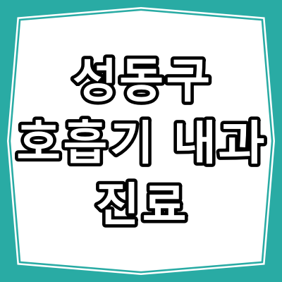 서울시 성동구 호흡기 내과 진료 잘 하는 병원