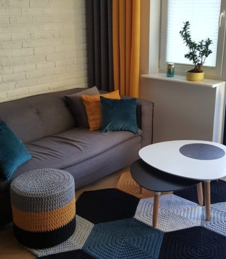 코바늘 뜨개질 러그