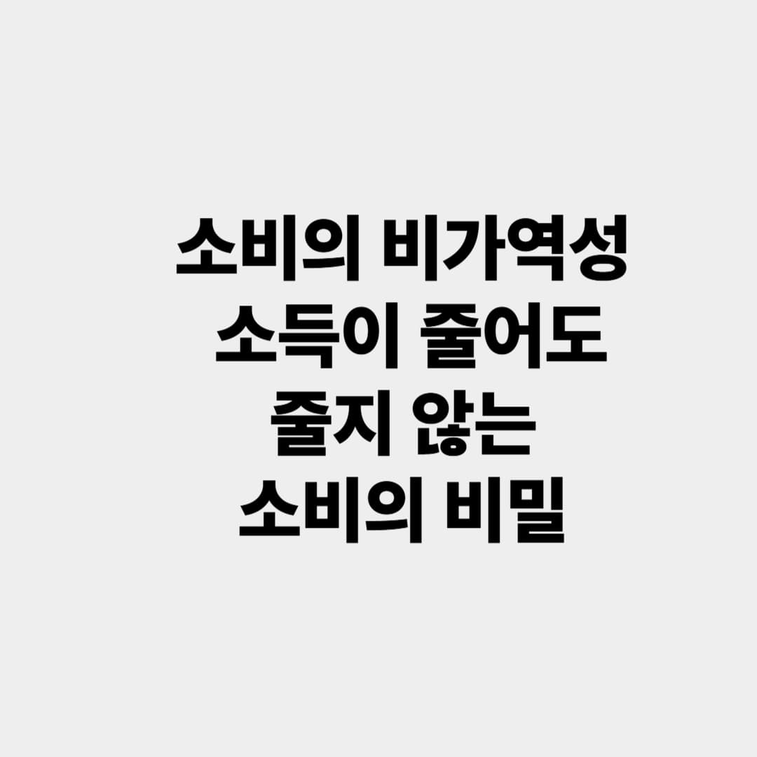 소비의 비가역성: 소득이 줄어도 줄지 않는 소비의 비밀