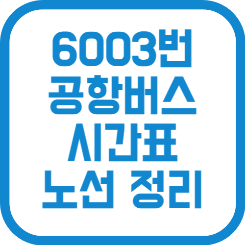 6003번 인천공항 리무진 버스 노선 시간표 가격