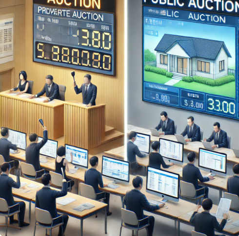 부동산 경매와 공매의 이미지
