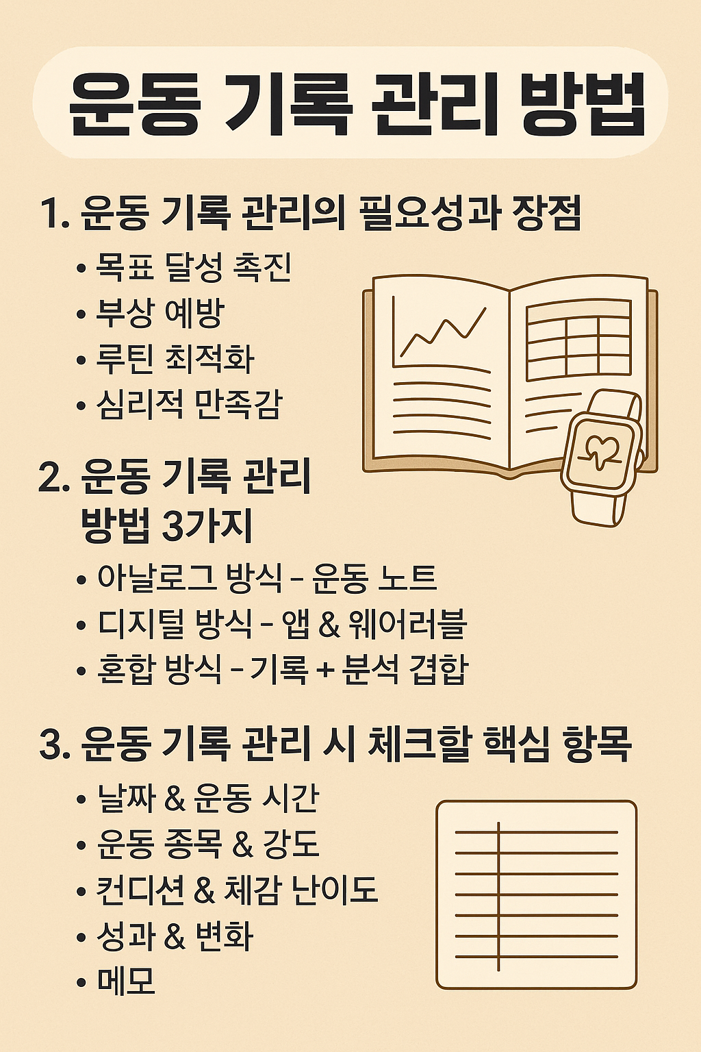 운동 기록 관리 방법