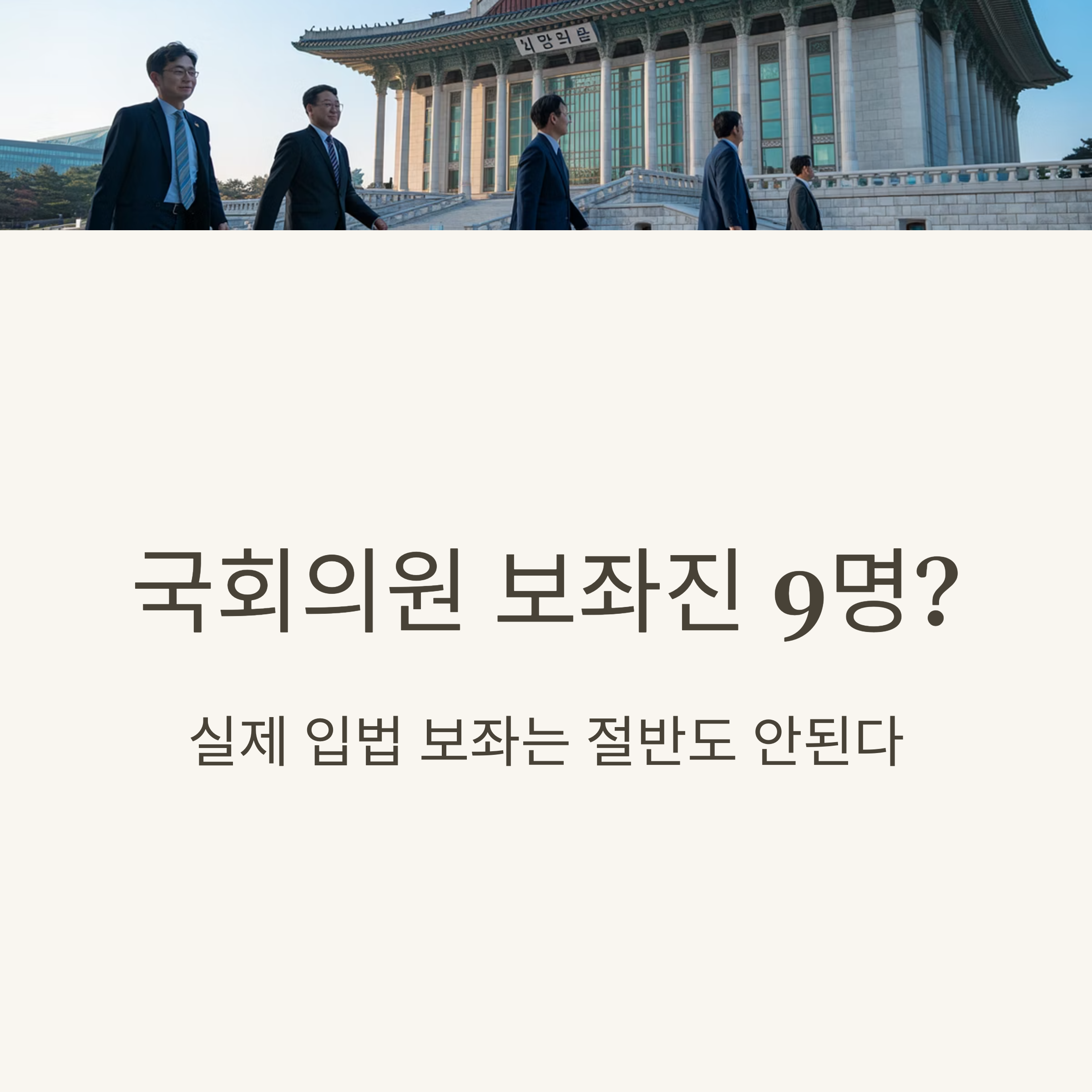 국회의원 보좌진 9명? 실제 입법 보좌는 절반도 안 되는 이유