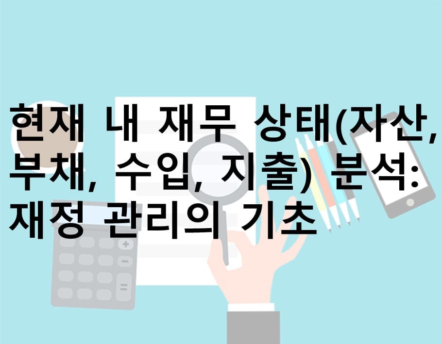 현재 내 재무 상태 분석 포스팅 설명 이미지
