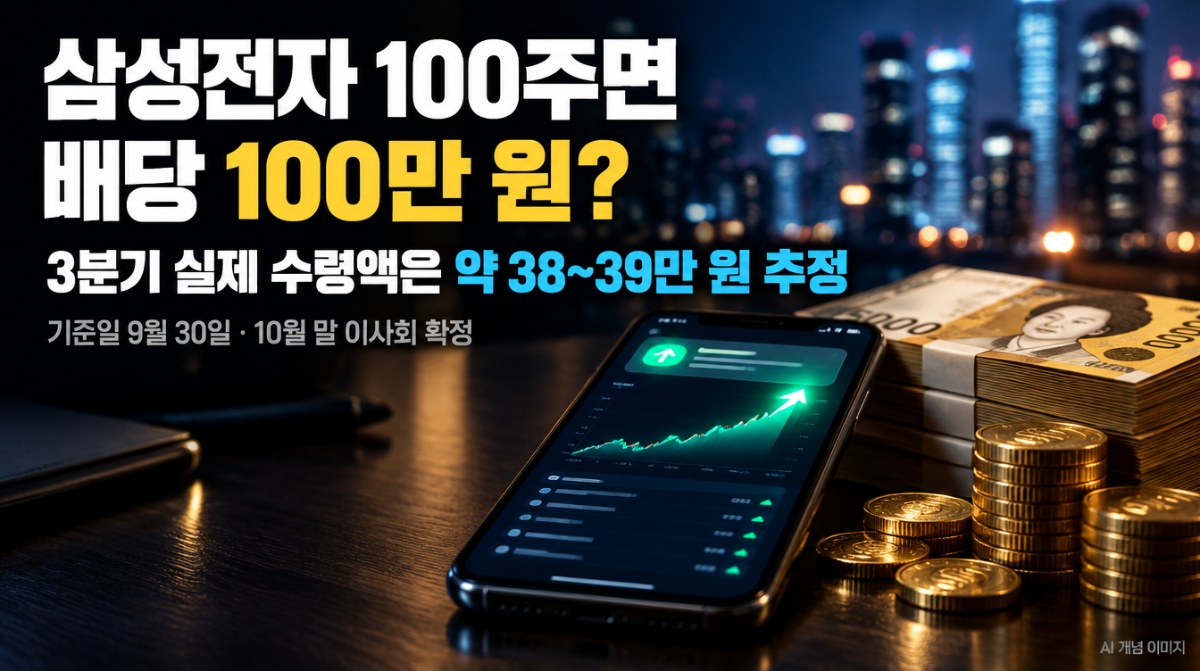 삼성전자 3분기 배당 100주 실수령액 대표 이미지 - AI 생성 이미지