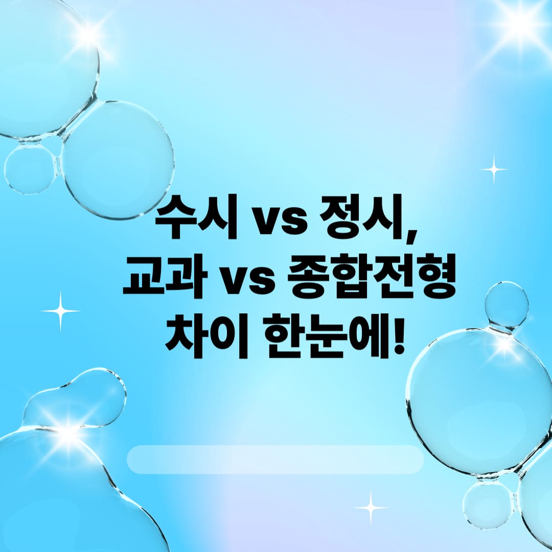 수시·정시·교과·종합전형