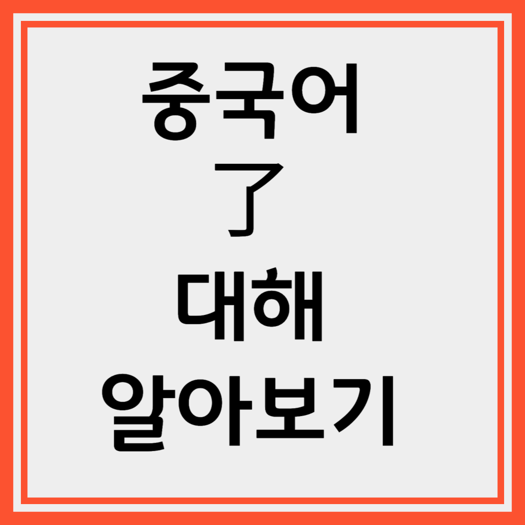 了의 다양한 쓰임과 예문 완전 정리