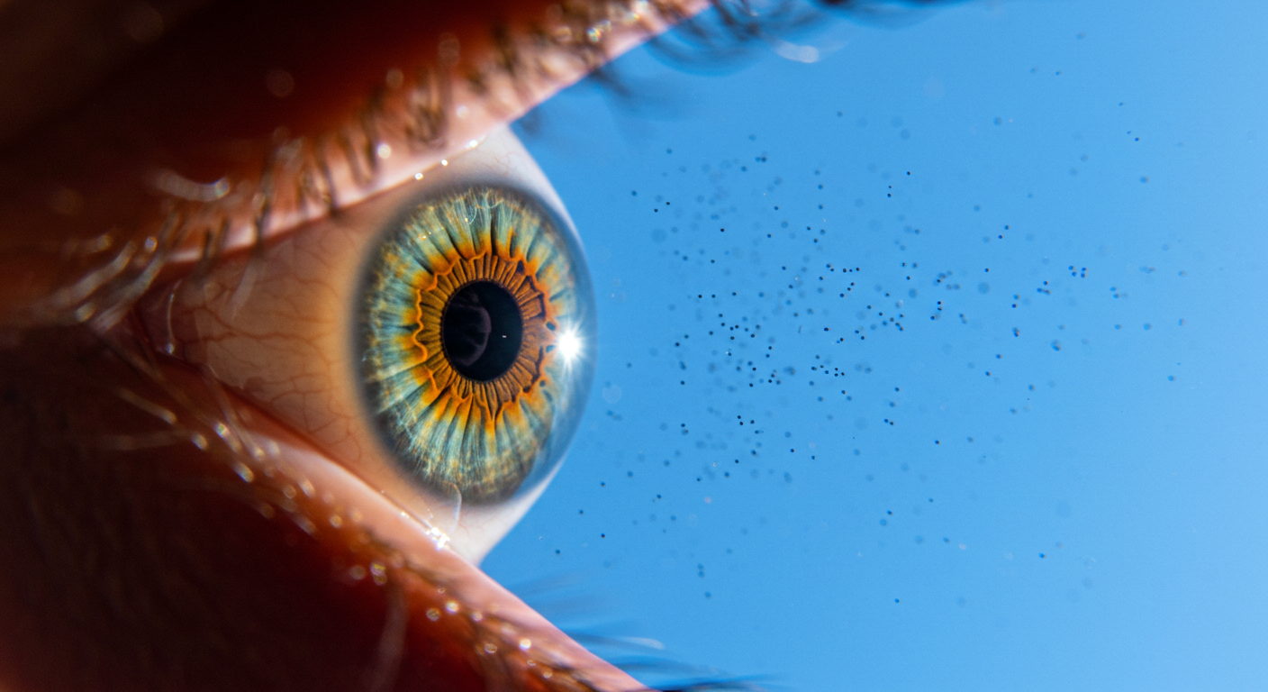 비문증 증상인 눈에 보이는 날파리 형태의 예시 사진 1