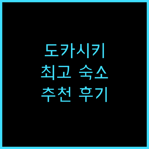도카시키 게스트 하우스 추천 후기 해..