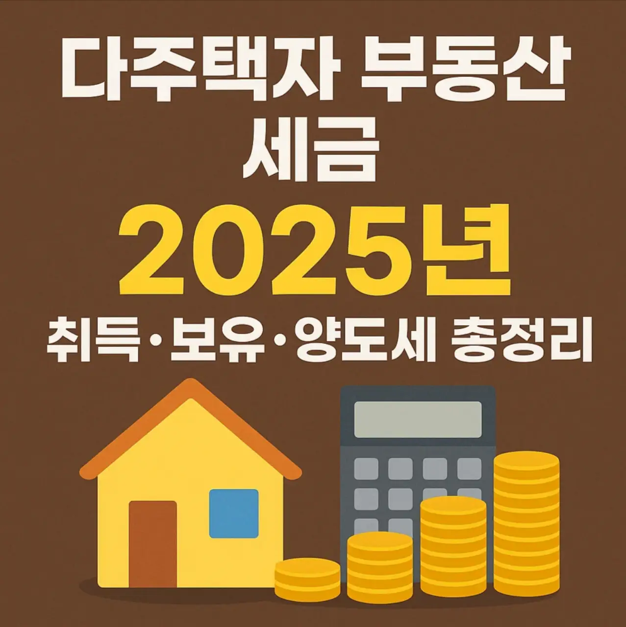 다주택자 부동산 세금, 2025년 취득·보유·양도세 총정리