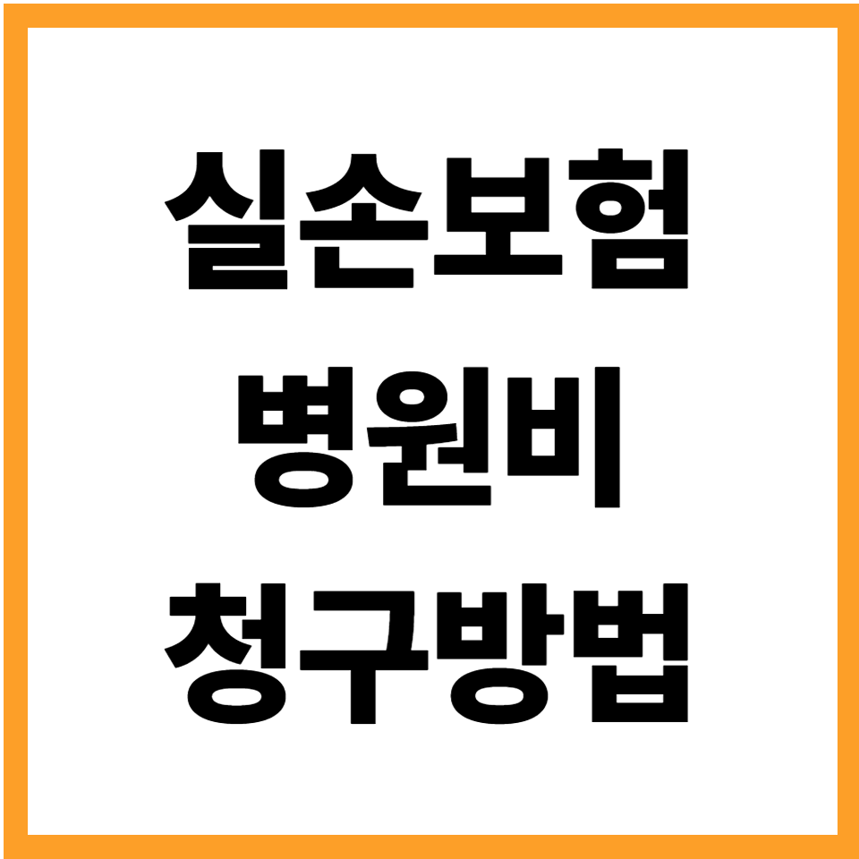 실손보험 청구방법 병원비 환급