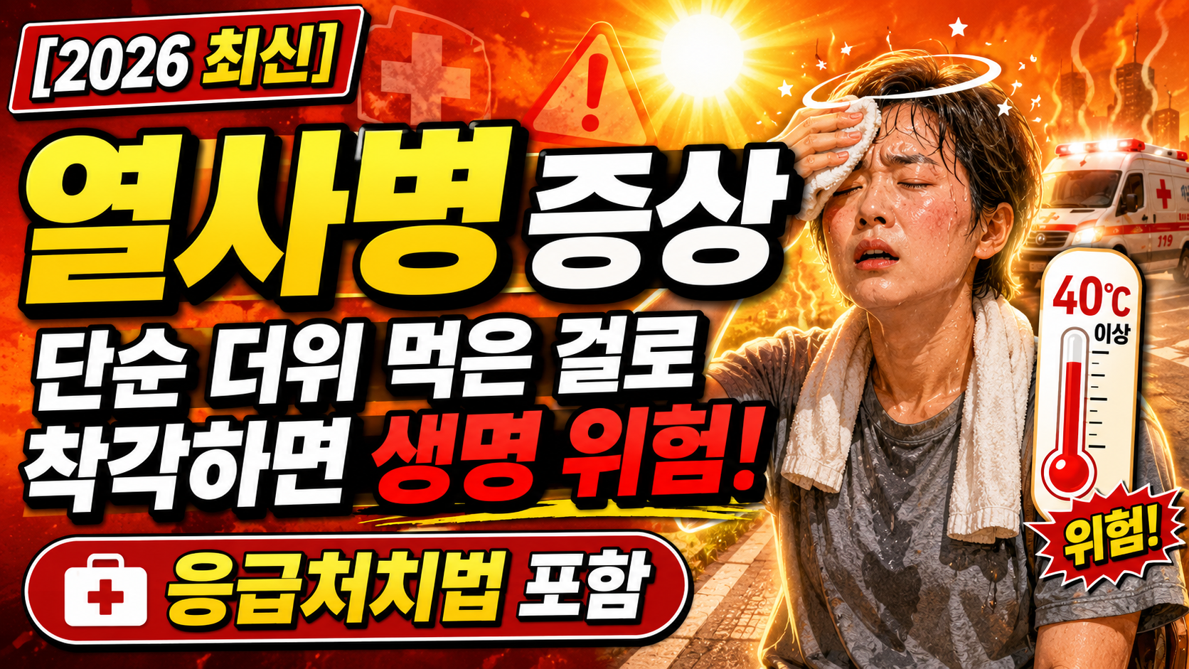 [2026 최신] 열사병 증상, 단순 더위 먹은 걸로 착각하면 생명이 위험한 이유