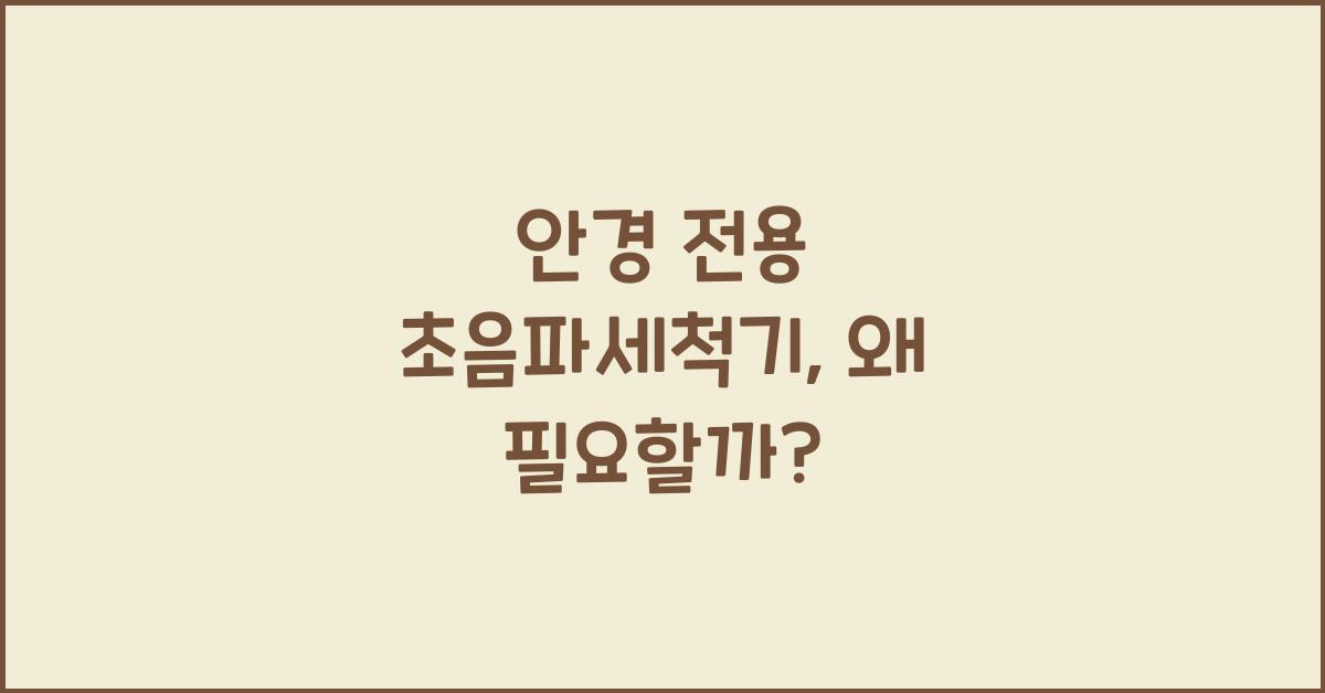 안경 전용 초음파세척기