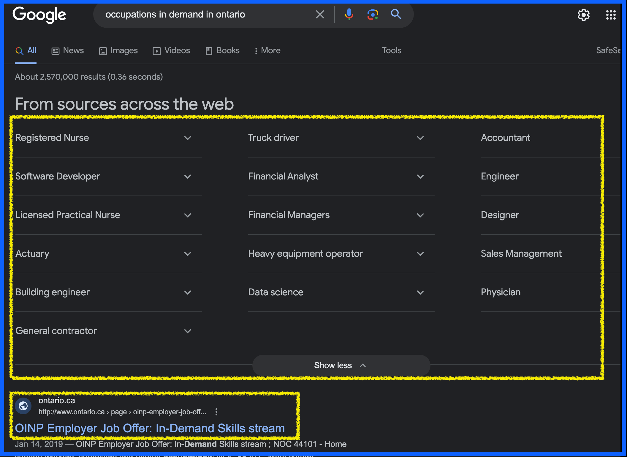 구글 검색으로 지역별 수요 많은 직업 찾기