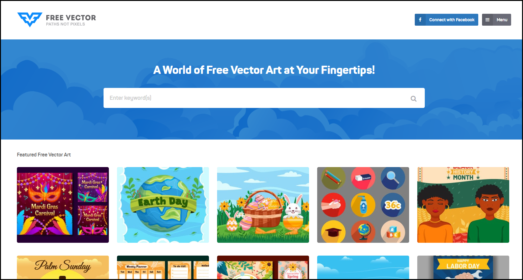 프리벡터 메인 페이지